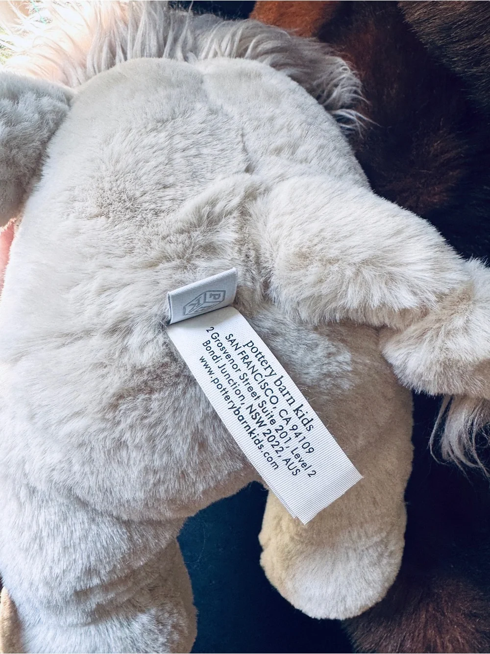 Pottery Barn Kids Cream Plush Lion with Fluffy Mane
